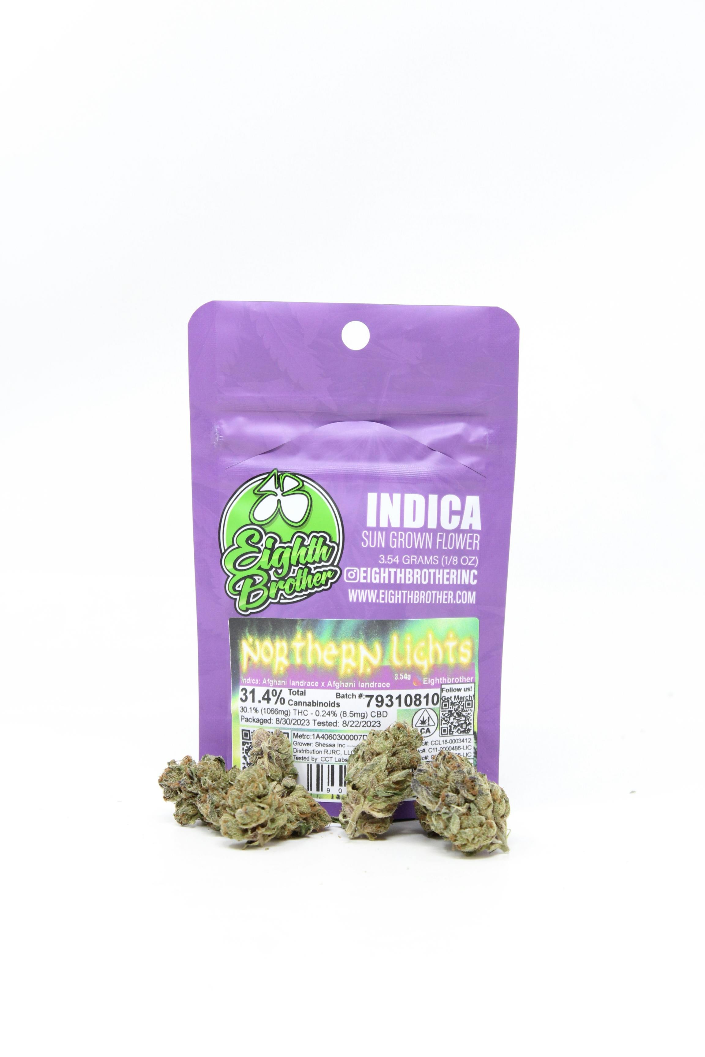 Northern Lights (3.54g - 1/8 oz) - Eighth Brother - Flower